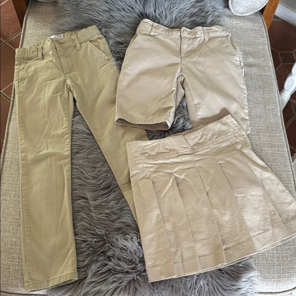 Khaki Pants, Shorts, and Skirt Set